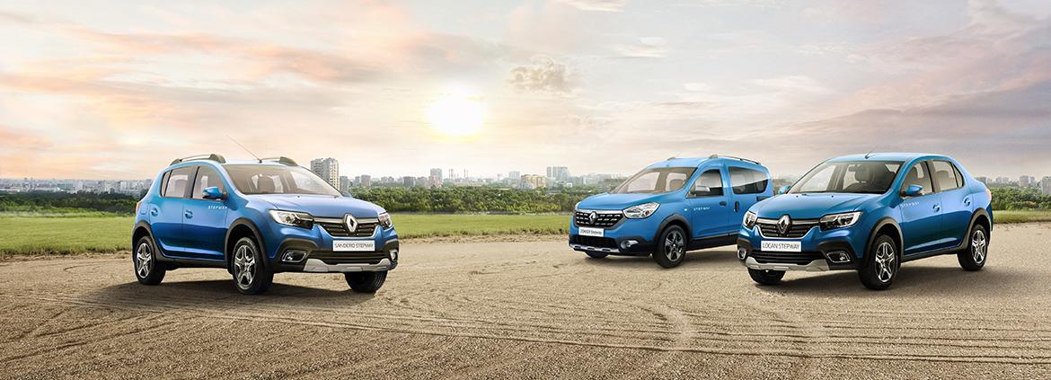 Renault Россия представляет серию внедорожников: обновленный Sandero Stepway, кросс-седан Logan Stepway и грузопассажирский Dokker Stepway