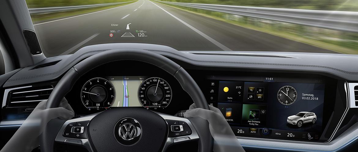 В новом Volkswagen Touareg появилась проекция данных на лобовое стекло